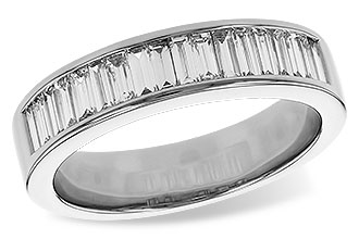 E310-91338: LDS DIA WED RG .70 TW BAGUETTES