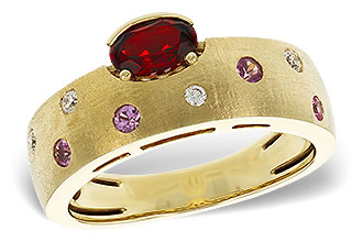 F310-97702: LDS RG .58 MULTI CLR (GAR & PINK SAPP) .66 TGW