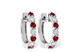K037-30383: EARRINGS .64 RUBY 1.05 TGW