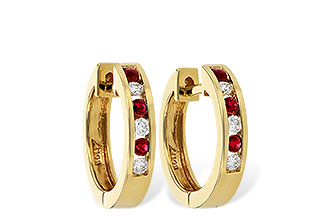 L037-30365: EARRINGS .16 RUBY .26 TGW